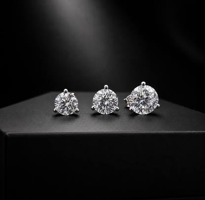 .5, 1, 1.5 carat diamond stud earrings