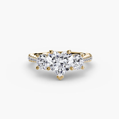 Three-Stone with Pavé Band