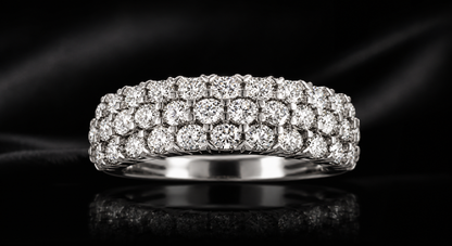 3 Row Pave’ Fashion Ring
