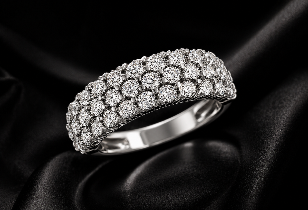 3 Row Pave’ Fashion Ring