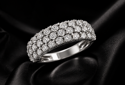 3 Row Pave’ Fashion Ring
