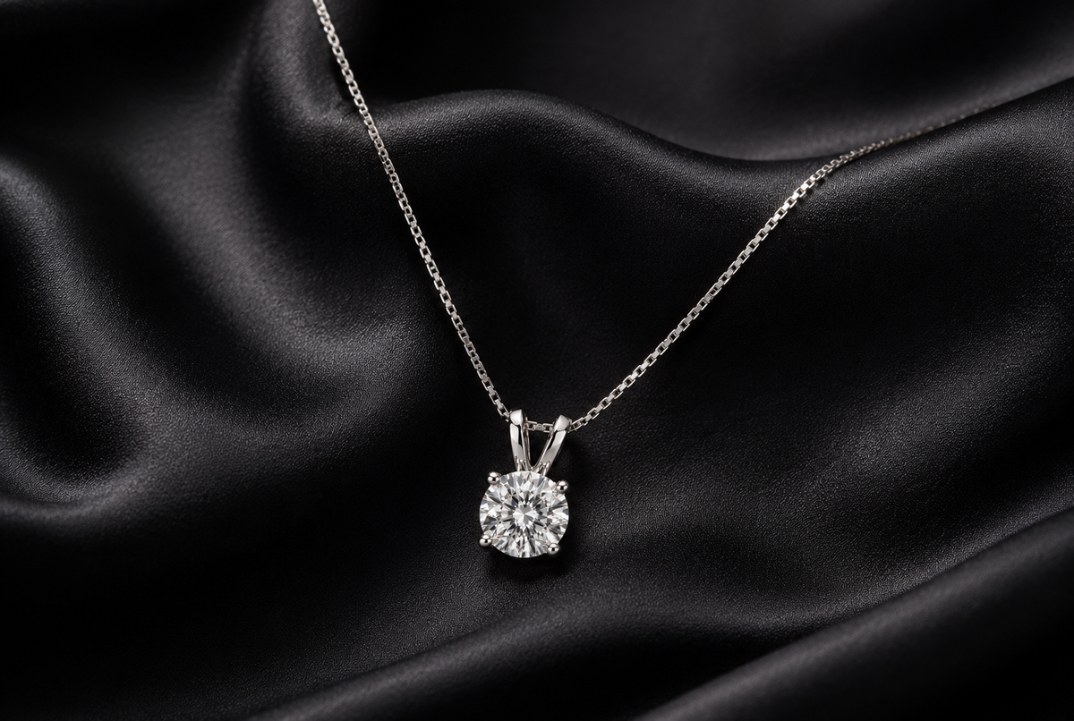 Round Lab-Grown Diamond Split Bail Solitaire Sliding Pendant (Pendant Only)