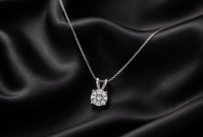 Round Lab-Grown Diamond Split Bail Solitaire Sliding Pendant (Pendant Only)