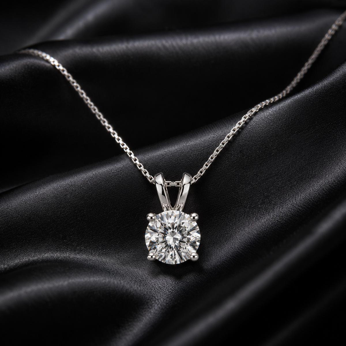 Lab diamond necklace split bail pendant