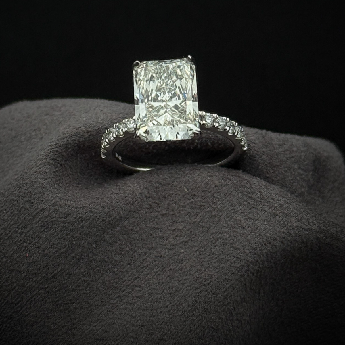 Lab-Grown Diamond Engagement Ring with Hidden Halo