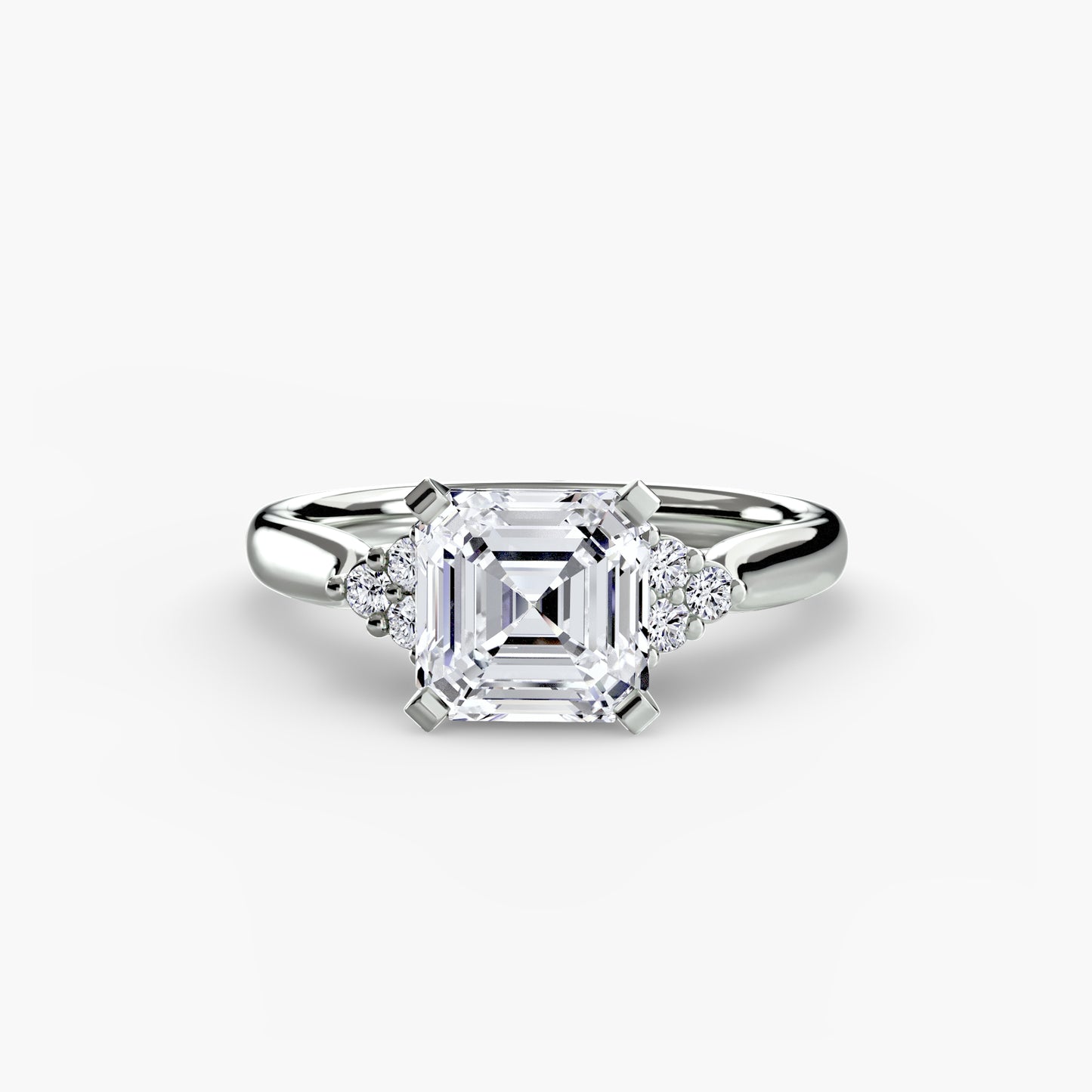 Solitaire with Cluster Shoulders 2