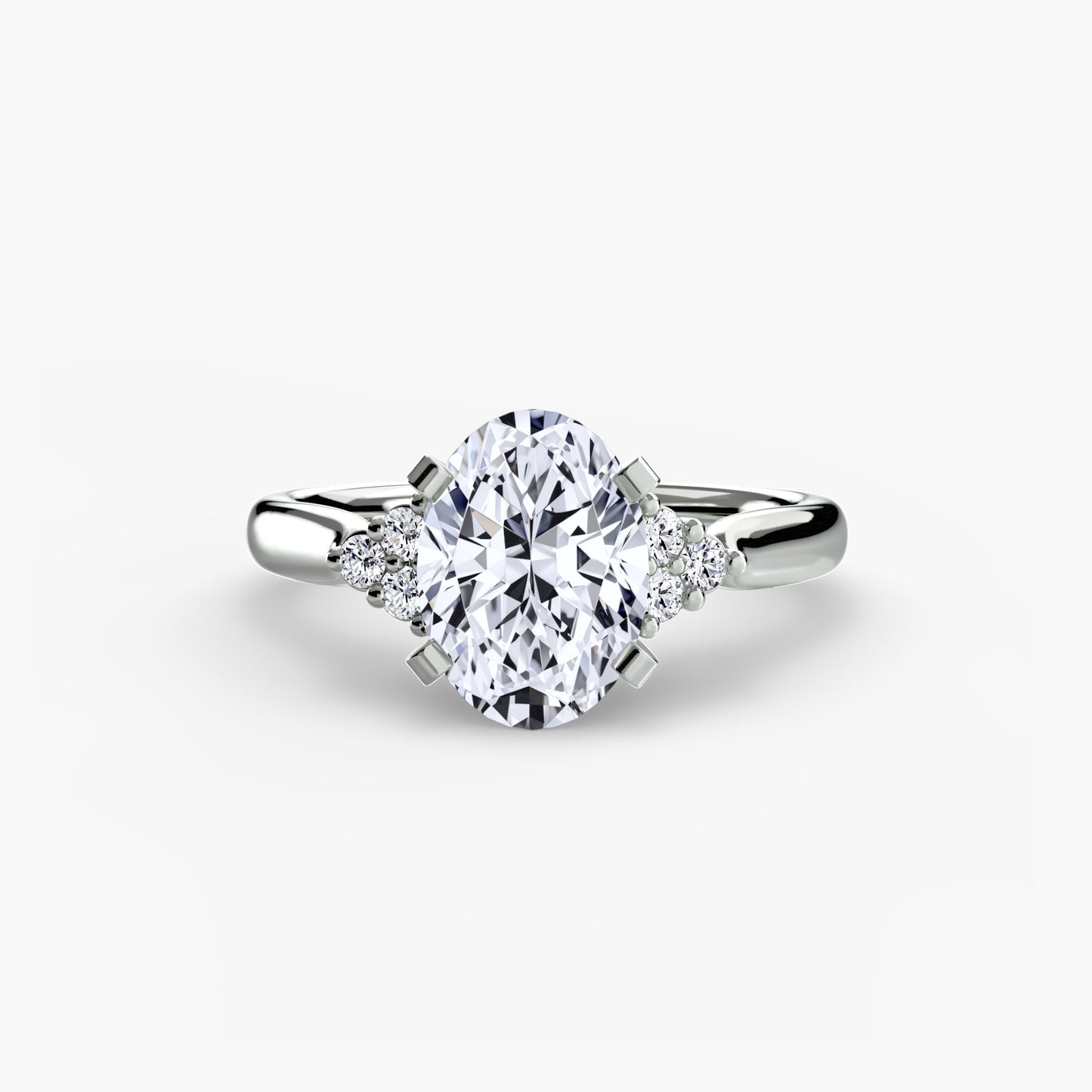 Solitaire with Cluster Shoulders 2