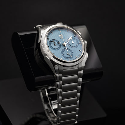 Parmigiani Fleurier Tonda PF Chronograph PFC917-1020001-100182, 40mm Steel and Platinum, Mineral Blue