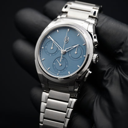 Parmigiani Fleurier Tonda PF Chronograph PFC917-1020001-100182, 40mm Steel and Platinum, Mineral Blue