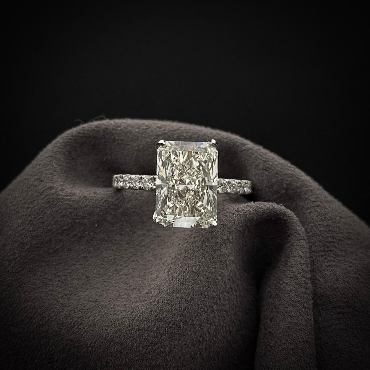 Lab-Grown Diamond Engagement Ring with Hidden Halo
