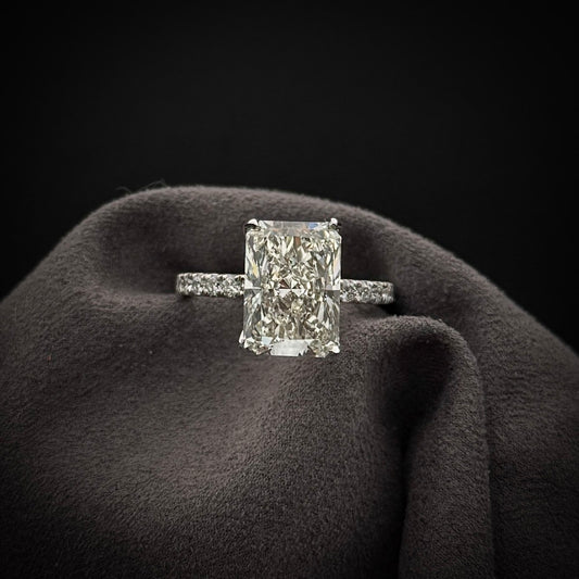 Lab-Grown Diamond Engagement Ring with Hidden Halo