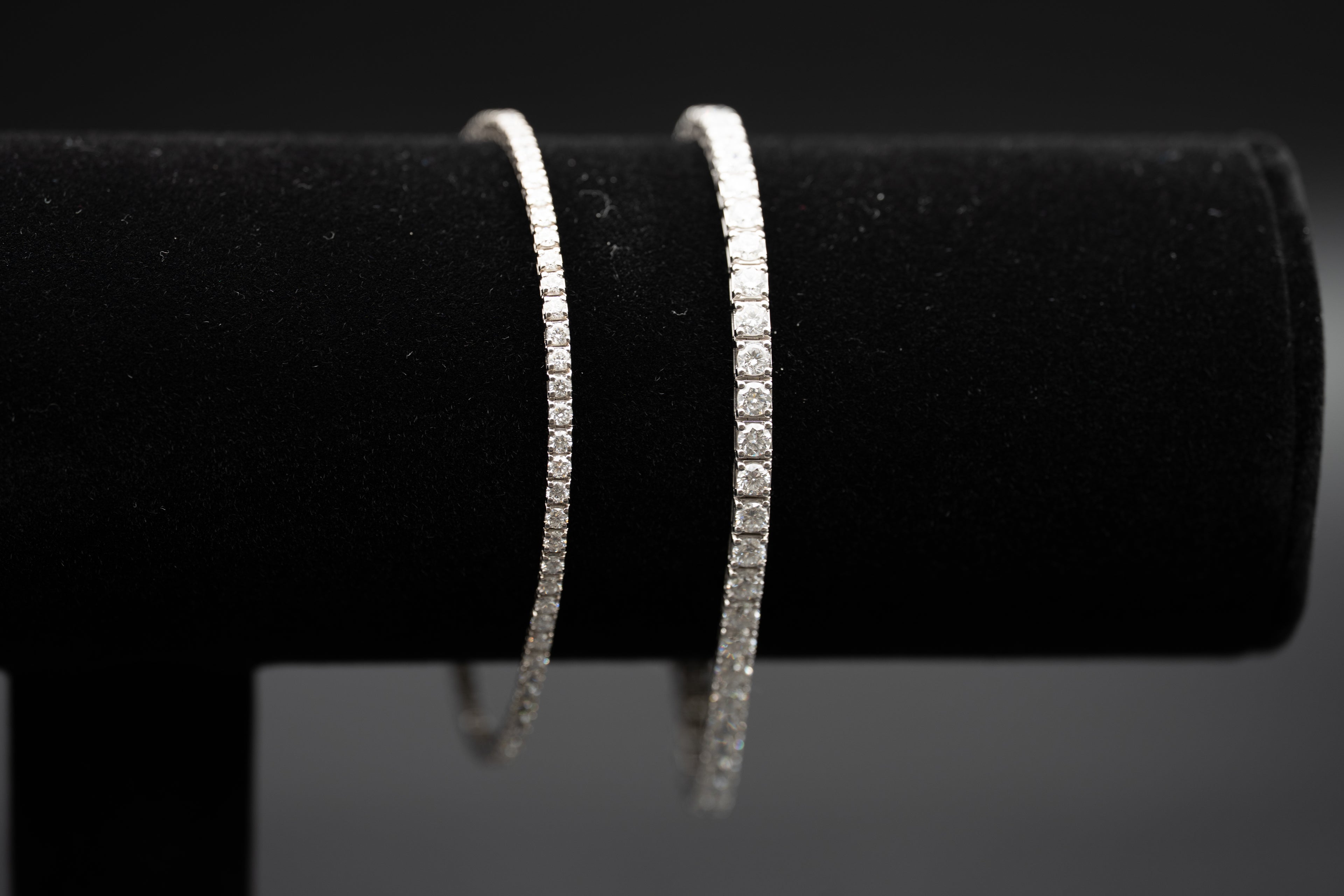 3 and 5 carat total weight in 14k white gold