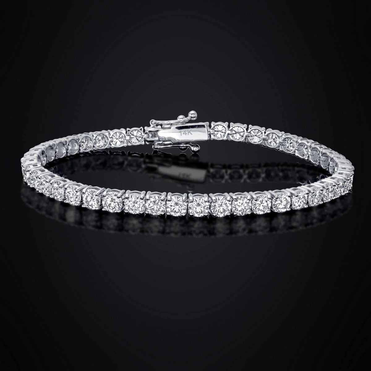 5 carat tennis bracelet 14k white gold
