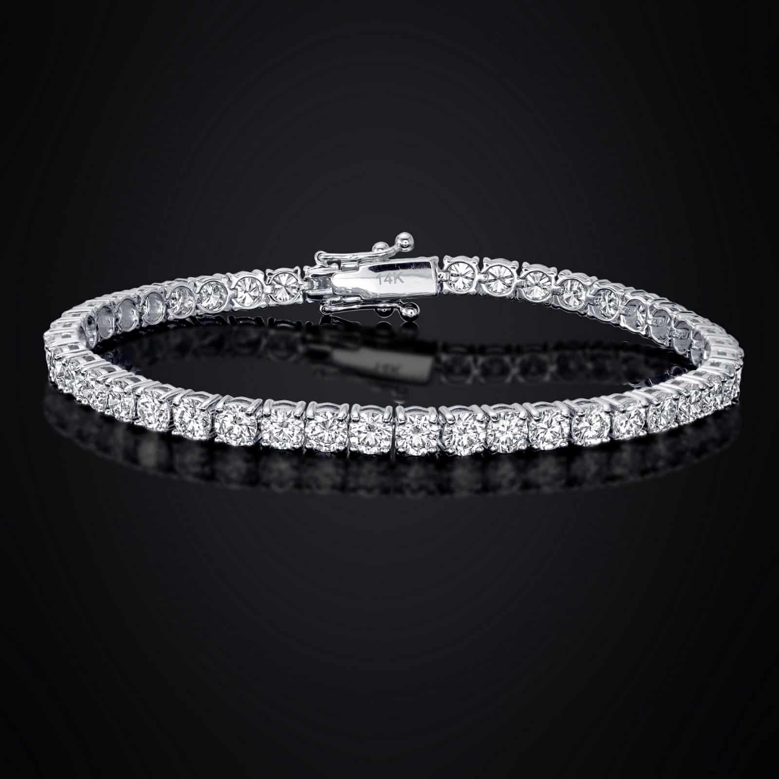 5 carat tennis bracelet 14k white gold