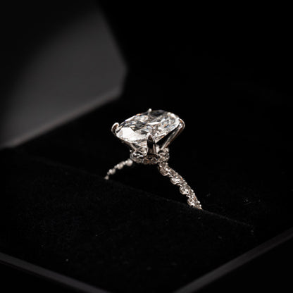 Lab-Grown Diamond Engagement Ring with Hidden Halo