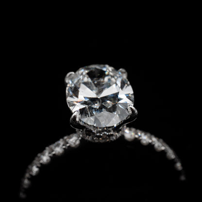 Lab-Grown Diamond Engagement Ring with Hidden Halo