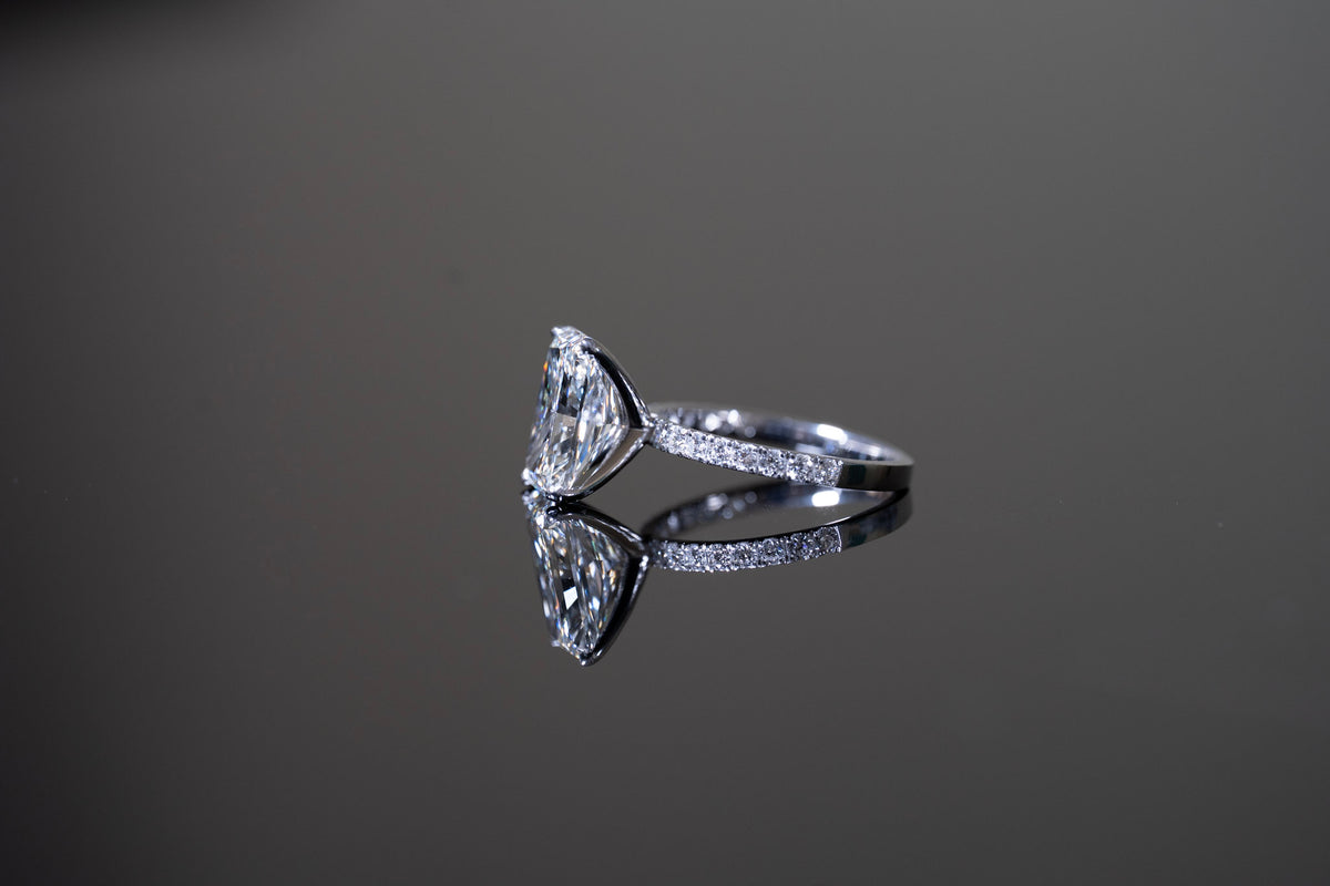 Lab-Grown Diamond Engagement Ring with Hidden Halo