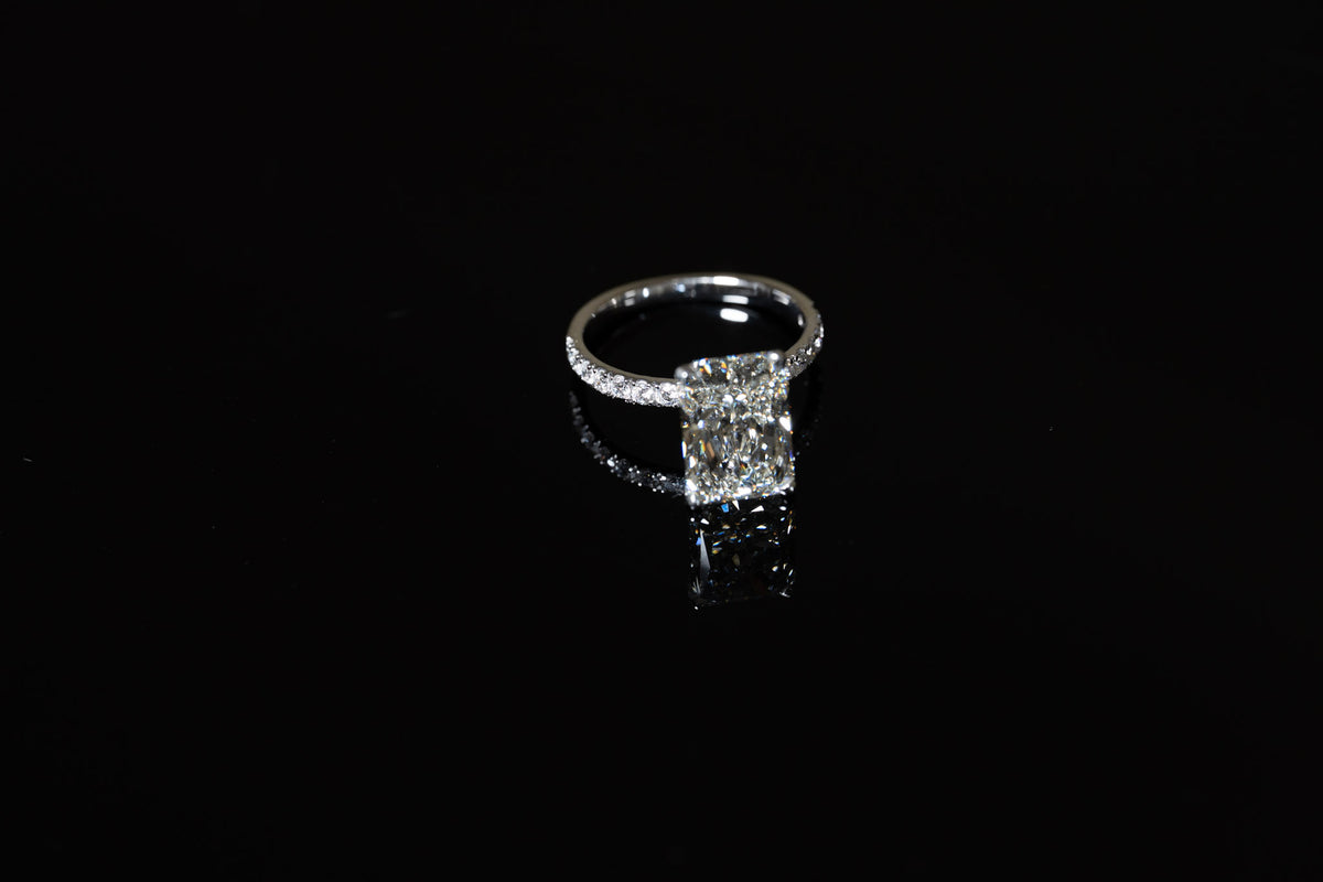Lab-Grown Diamond Engagement Ring with Hidden Halo