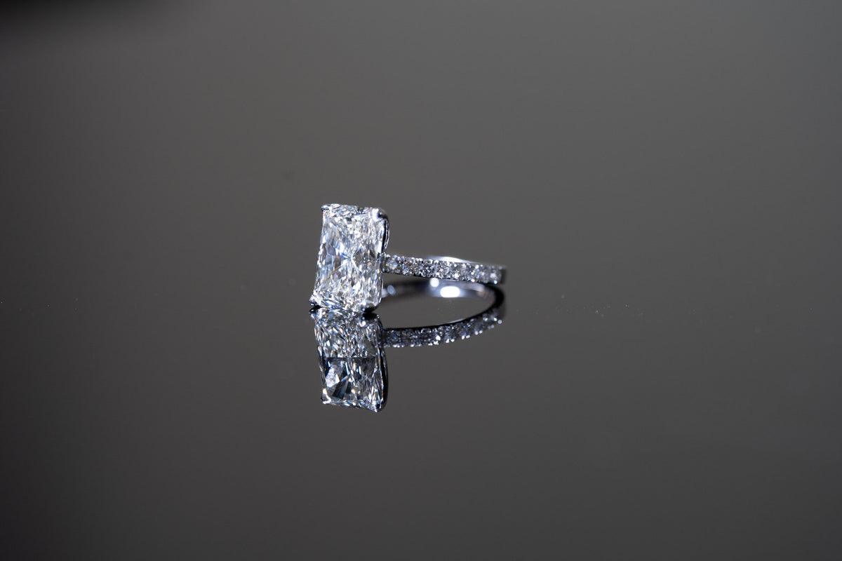 Lab-Grown Diamond Engagement Ring with Hidden Halo