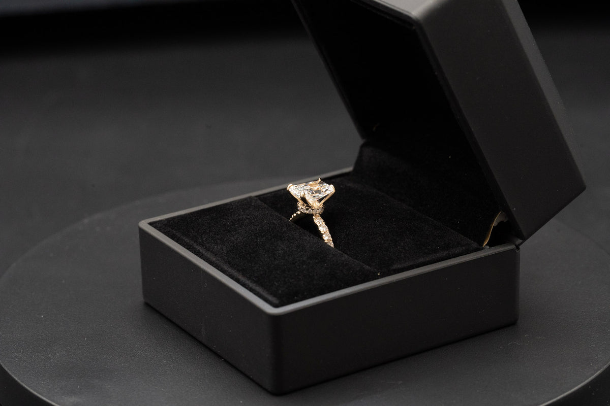 Lab-Grown Diamond Engagement Ring with Hidden Halo