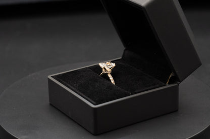 Lab-Grown Diamond Engagement Ring with Hidden Halo