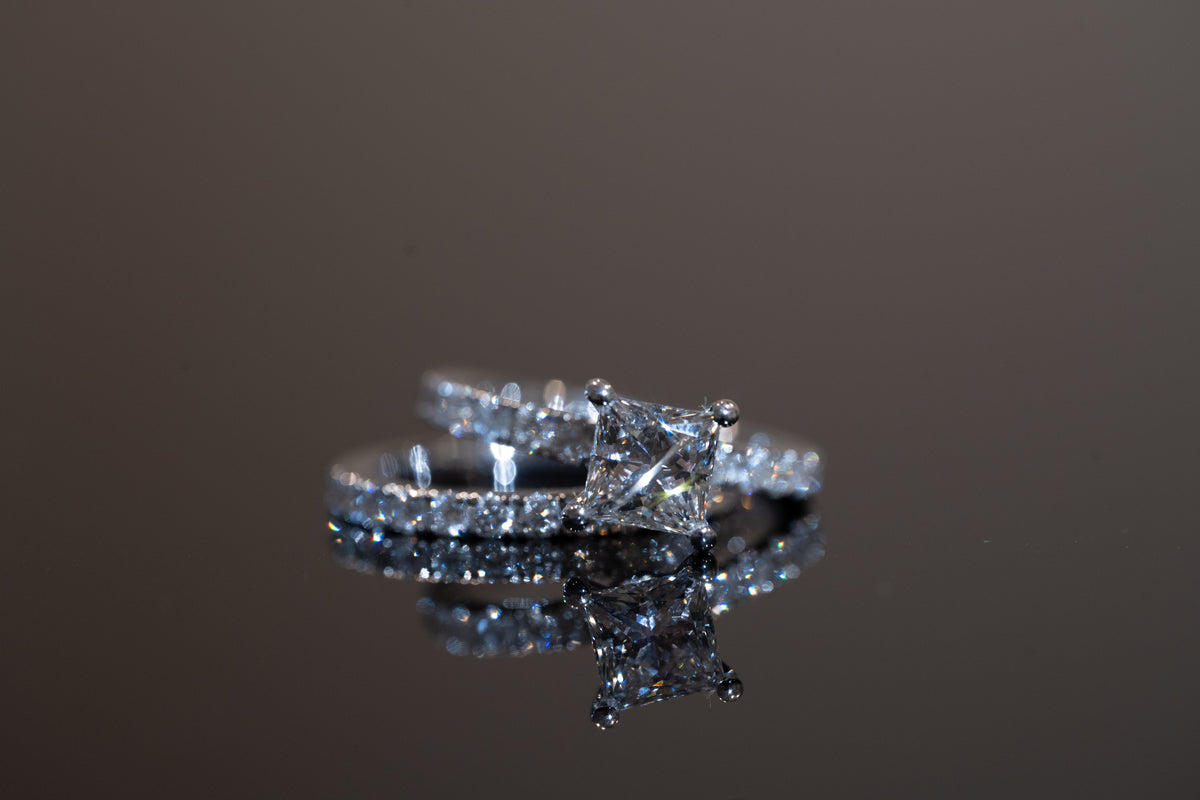 Lab-Grown Diamond Engagement Ring with Hidden Halo