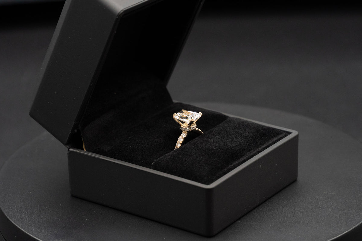 Lab-Grown Diamond Engagement Ring with Hidden Halo
