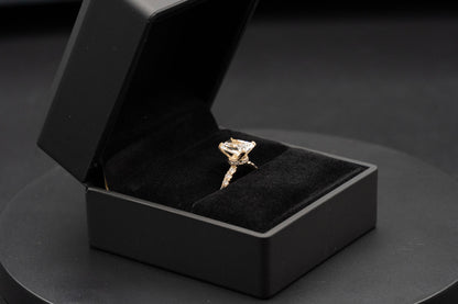 Lab-Grown Diamond Engagement Ring with Hidden Halo